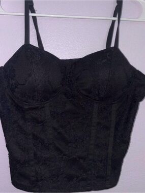 Madden Girl Black Lace Bustier Corset Top